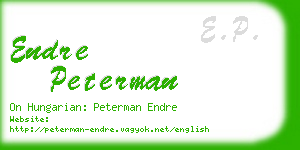 endre peterman business card